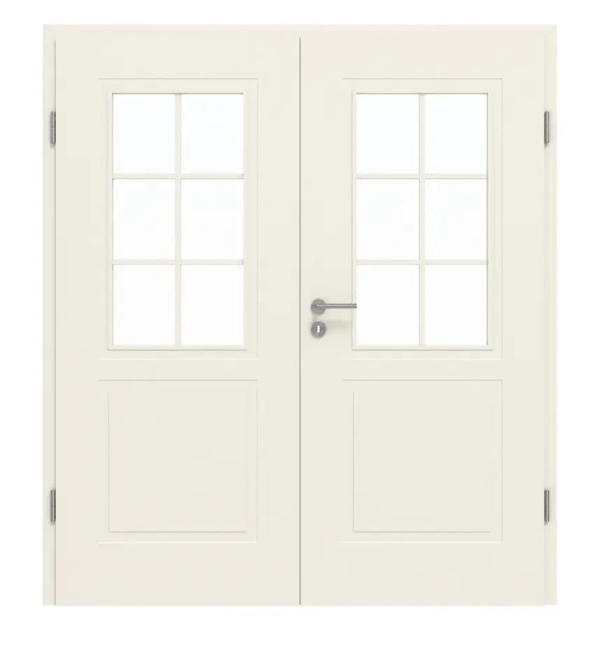GARANT Drzwi dwuskrzydłowe Milano, biały lakier, z przeszkleniem ML2, szpros SP4 z ościeżnicą