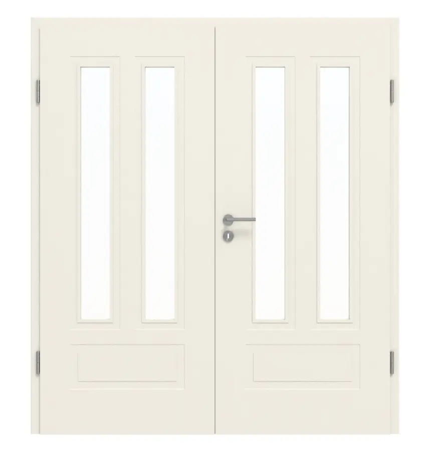 GARANT Drzwi dwuskrzydłowe Milano, biały lakier, z przeszkleniem ML3/2, z ościeżnicą