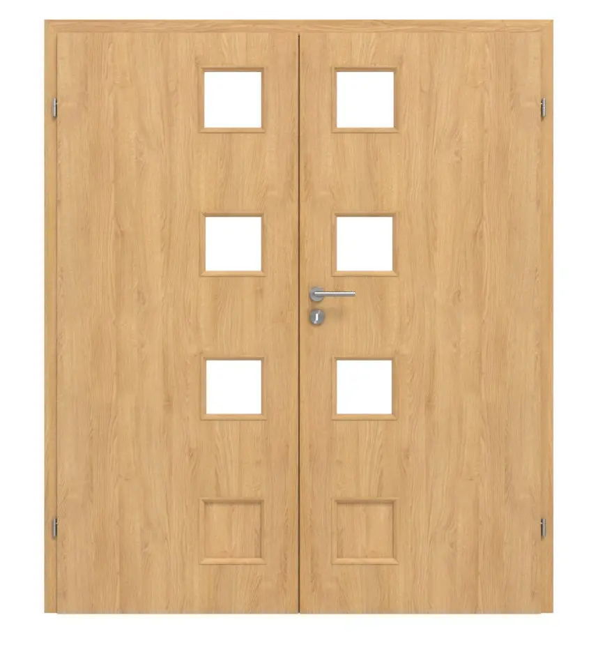 CLASSEN drzwi 2-skrzydłowe Modena 4 LA 3/4 dąb olejowany 3D Look w zestawie z ościeżnicą z przeszkleniem.