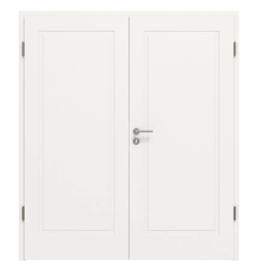 Widok frontowy modelu Montana 1 ClassicLine biały lakier, drzwi dwuskrzydłowe z ościeżnicą - Hörmann
