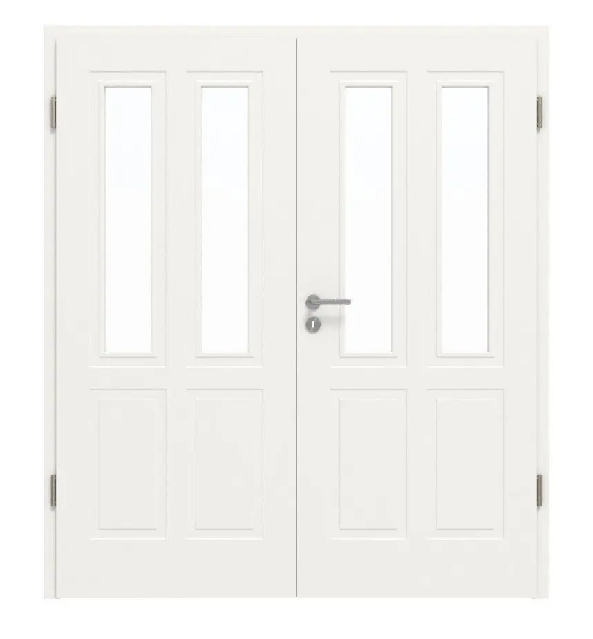 Widok frontowy Montana 4 LA ClassicLine, biały lakier, drzwi dwuskrzydłowe z ościeżnicą - Hörmann