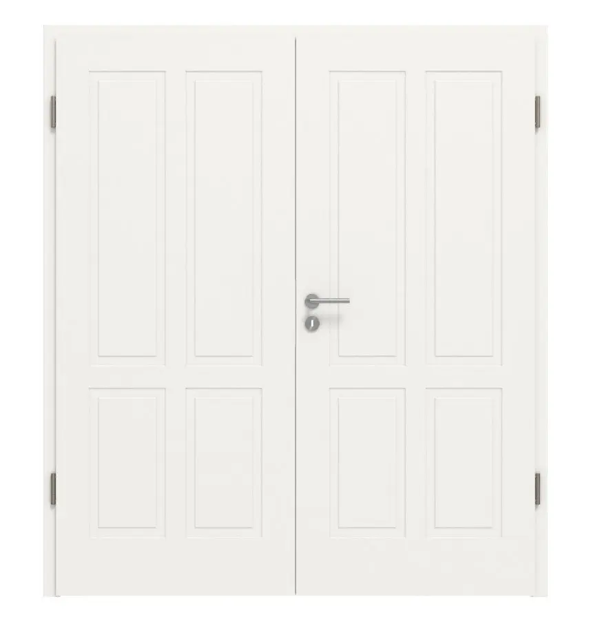 Widok frontowy Montana 4 ClassicLine, biały lakier, drzwi dwuskrzydłowe z ościeżnicą - Hörmann