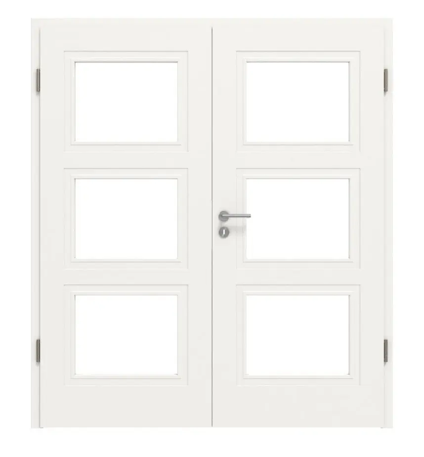 Widok frontowy modelu Montana 7 LA ClassicLine biały lakier drzwi dwuskrzydłowe z ościeżnicą - Hörmann