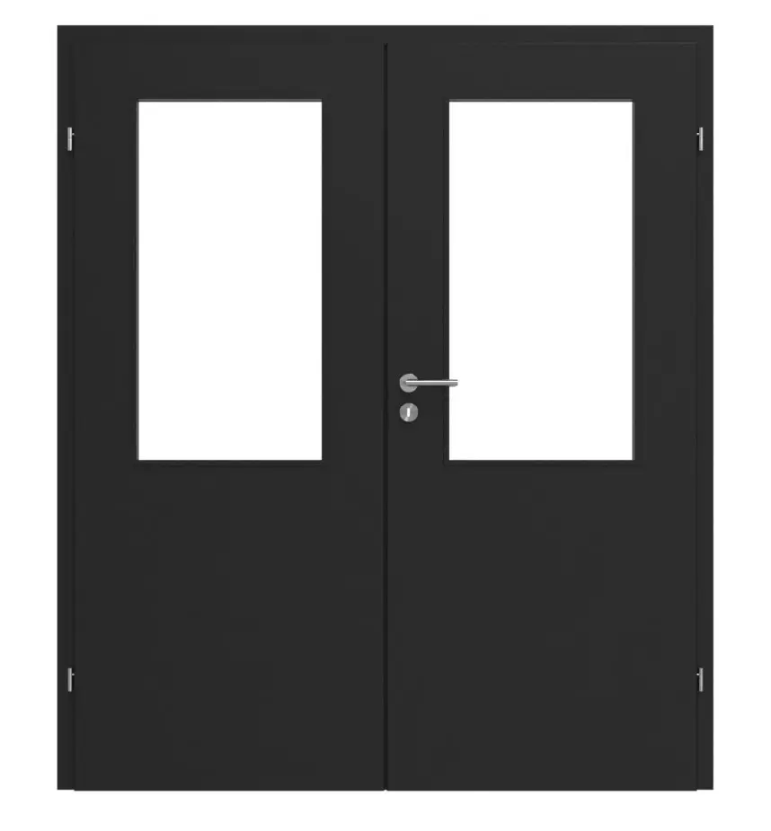 CLASSEN drzwi 2-skrzydłowe Natura HK M3 Uni Black Iridium z przeszkleniem i ościeżnicą