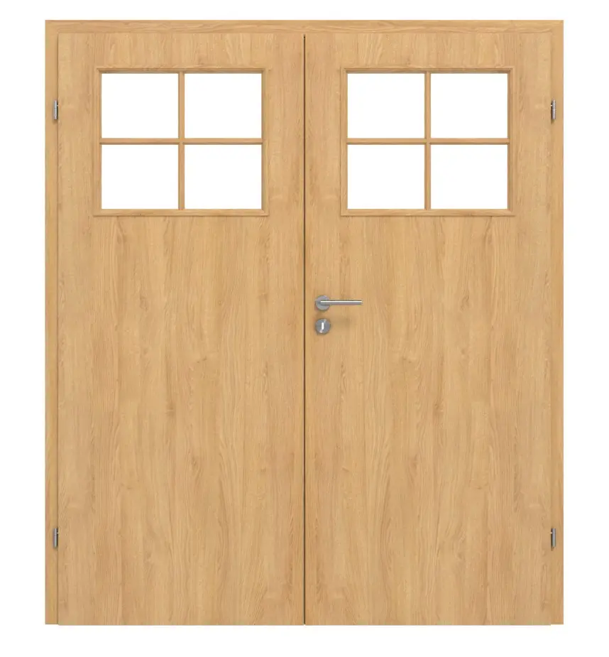 CLASSEN drzwi dwuskrzydłowe Natura LA 1/3 dąb olejowane 3D Look w zestawie z ościeżnicą z przeszkleniem