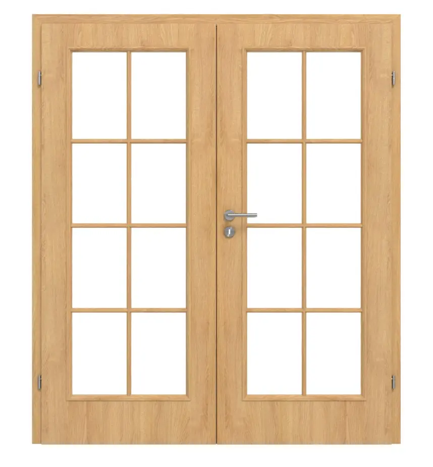 CLASSEN drzwi dwuskrzydłowe Natura LA 3/3 dąb olejowane 3D Look w zestawie z ościeżnicą z przeszkleniem