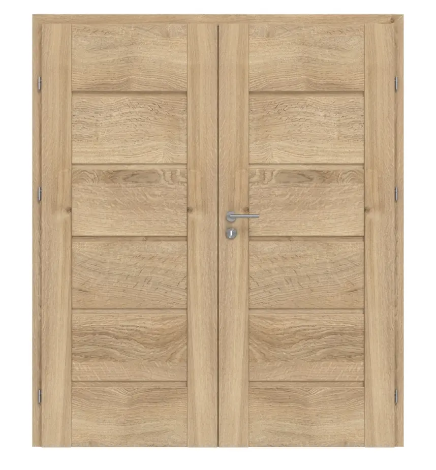 Drzwi dwuskrzydłowe Nexo M1 dąb Karlstadt folia dekoracyjna z ościeżnicą