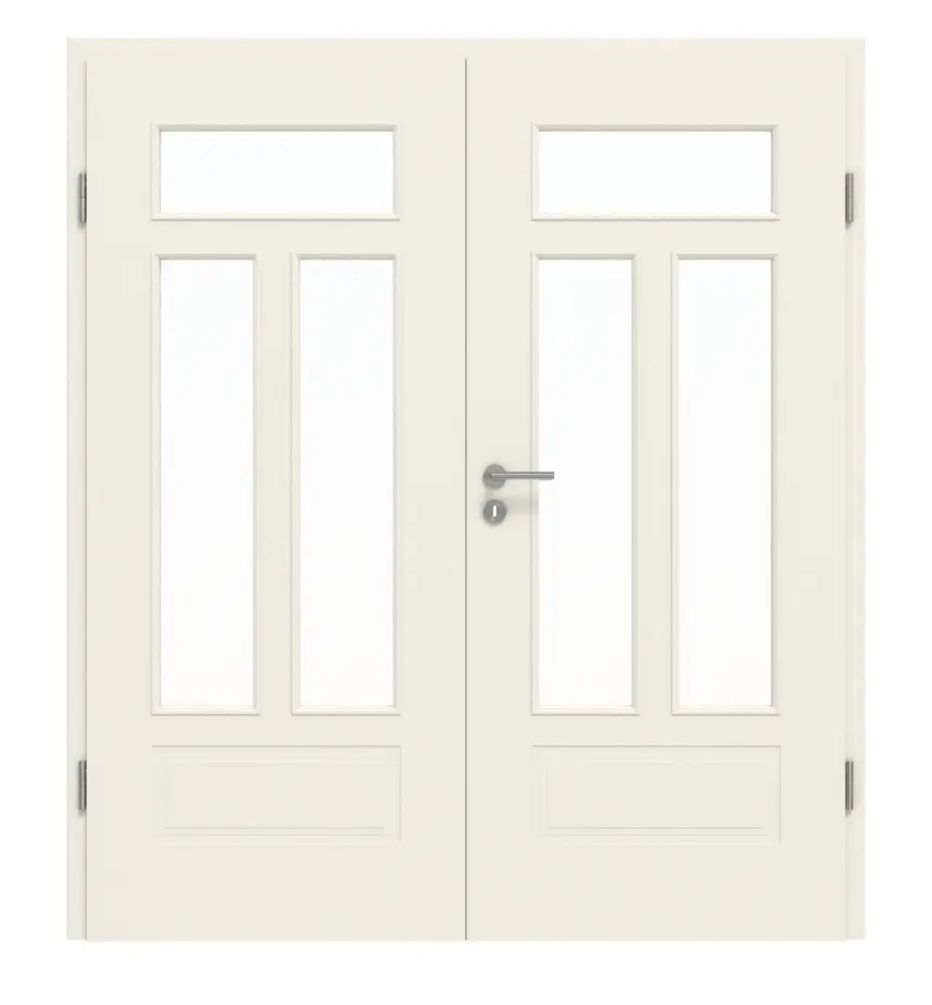 GARANT drzwi dwuskrzydłowe Parma biały lakier z przeszkleniem PFL1/3 z ościeżnicą