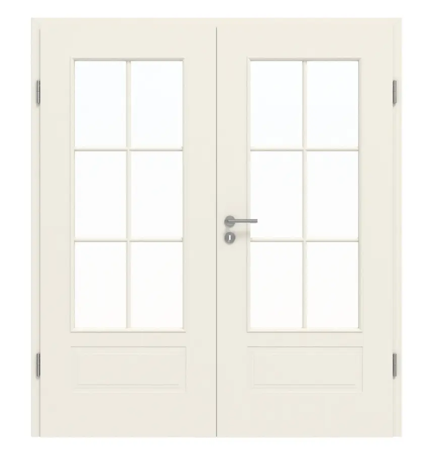 GARANT drzwi dwuskrzydłowe Parma biały lakier z przeszkleniem PFL1 szpros SP4 z ościeżnicą