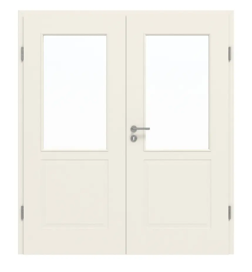 GARANT drzwi 2-skrzydłowe Parma biały lakier z przeszkleniem PFL2 z ościeżnicą