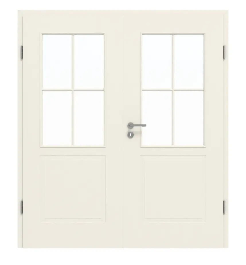 GARANT drzwi 2-skrzydłowe Parma biały lakier z przeszkleniem PFL2 szpros SP0 z ościeżnicą