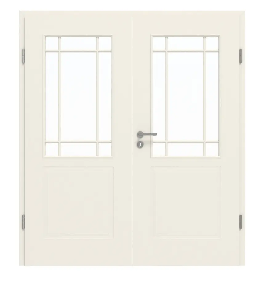 GARANT drzwi 2-skrzydłowe Parma biały lakier z przeszkleniem PFL2 szprosem SP5 z ościeżnicą
