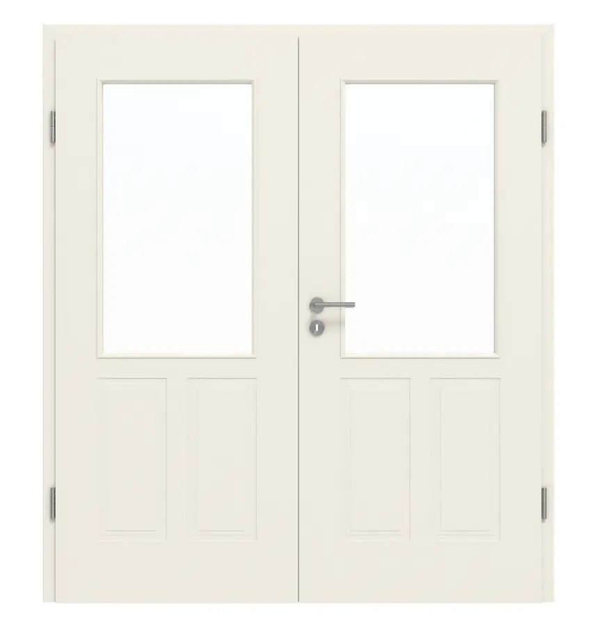 GARANT drzwi 2-skrzydłowe Parma biały lakier z przeszkleniem PFL4 z ościeżnicą