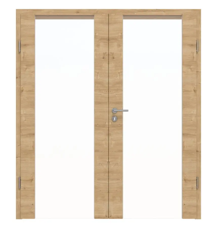 HÖRMANN Drzwi dwuskrzydłowe Rail 1 dąb dziki poziomo Duradecor DesignLine z ościeżnicą