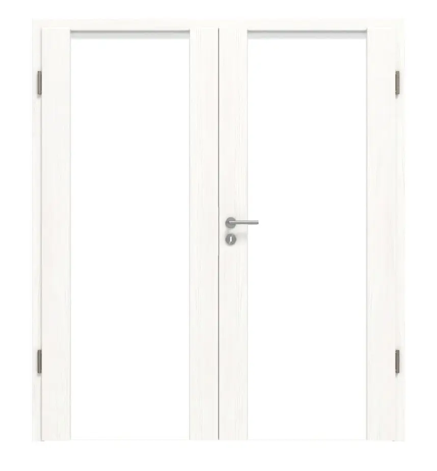 HÖRMANN drzwi dwuskrzydłowe Rail 1 biel szczotkowana Duradecor DesignLine z ościeżnicą