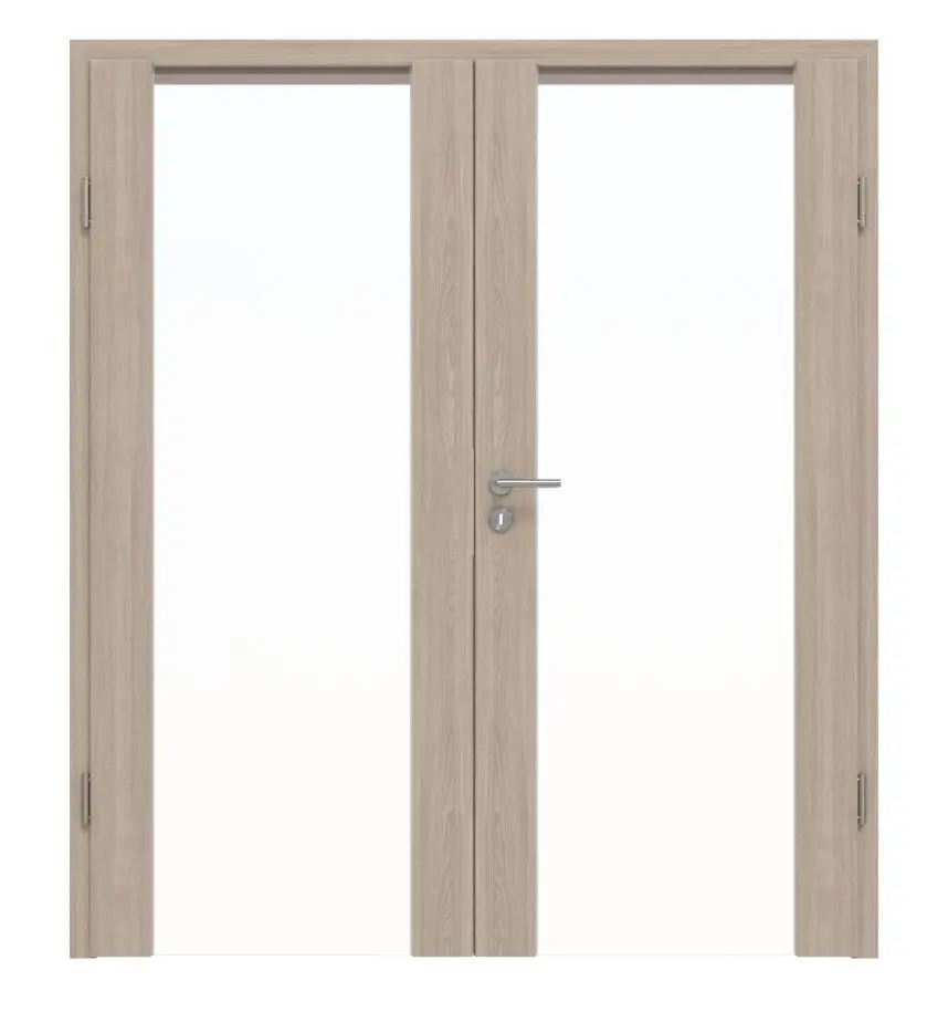 Widok frontowy Sueno 1 Basic Durat dąb szary drzwi dwuskrzydłowe z ościeżnicą - Huga