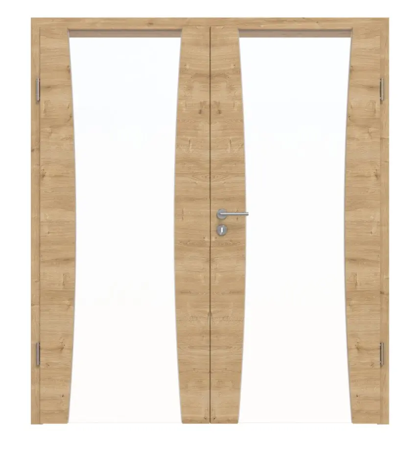 HÖRMANN Drzwi dwuskrzydłowe Rail 2 dąb dziki poziomo Duradecor DesignLine z ościeżnicą