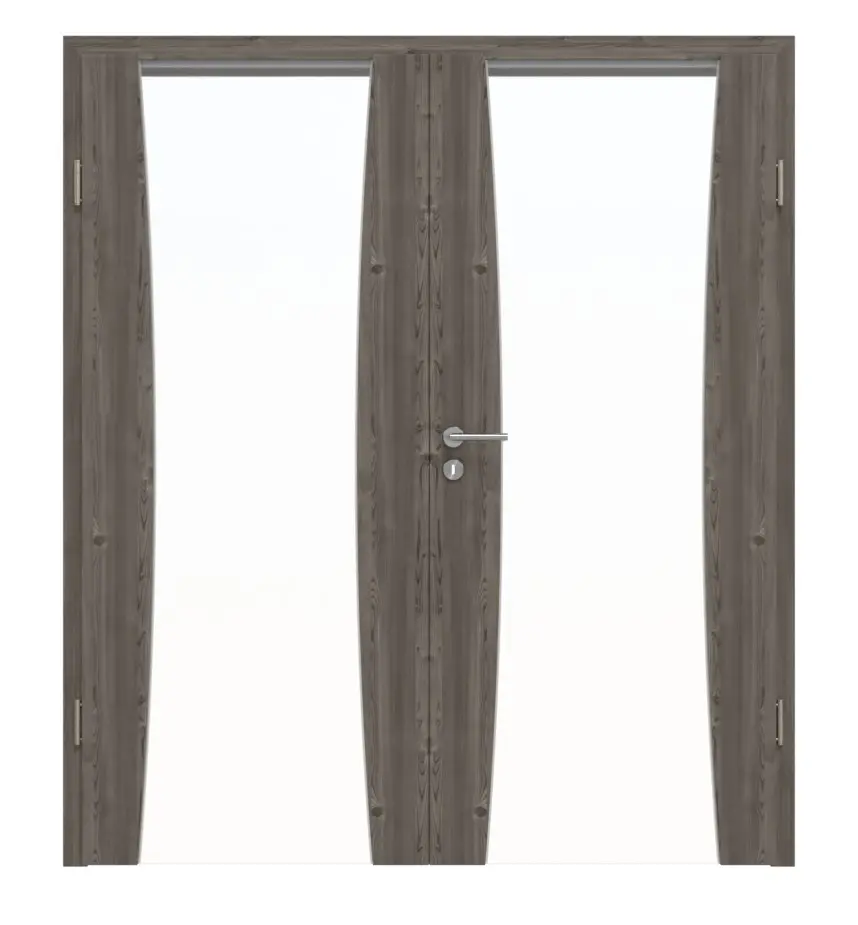 HÖRMANN drzwi 2-skrzydłowe Rail 2 szczotkowany modrzew ciemny Duradecor DesignLine z ościeżnicą