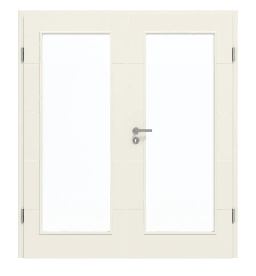 GARANT drzwi dwuskrzydłowe Riva RI1 biały lakier z przeszkleniem LA-2 z ościeżnicą