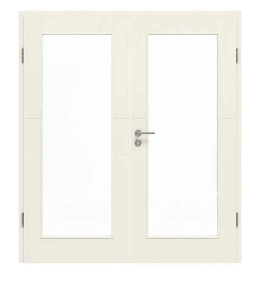 GARANT drzwi dwuskrzydłowe Riva RI8 biały lakier z przeszkleniem LA-2 z ościeżnicą