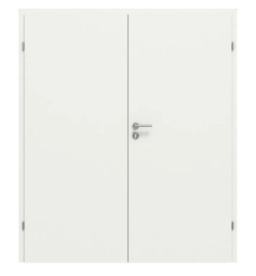 Widok frontowy drzwi dwuskrzydłowe Sigma biały lakier podobny do RAL 9003
