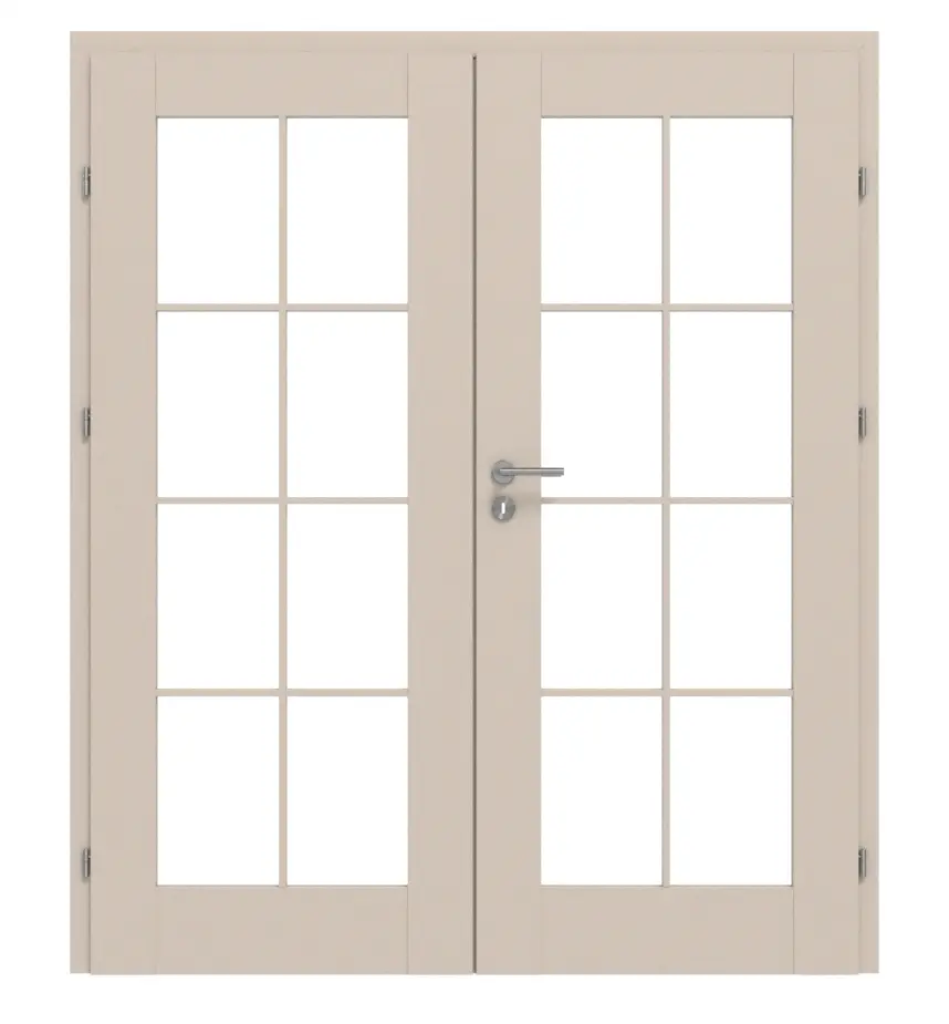 CLASSEN drzwi dwuskrzydłowe Svin M1.1.2 Uni Kaszmir Iridium z ościeżnicą i przeszkleniem