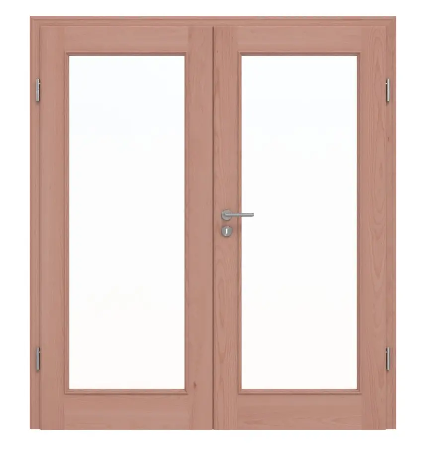 Drzwi dwuskrzydłowe TE-14 buk drewno lite z ościeżnicą