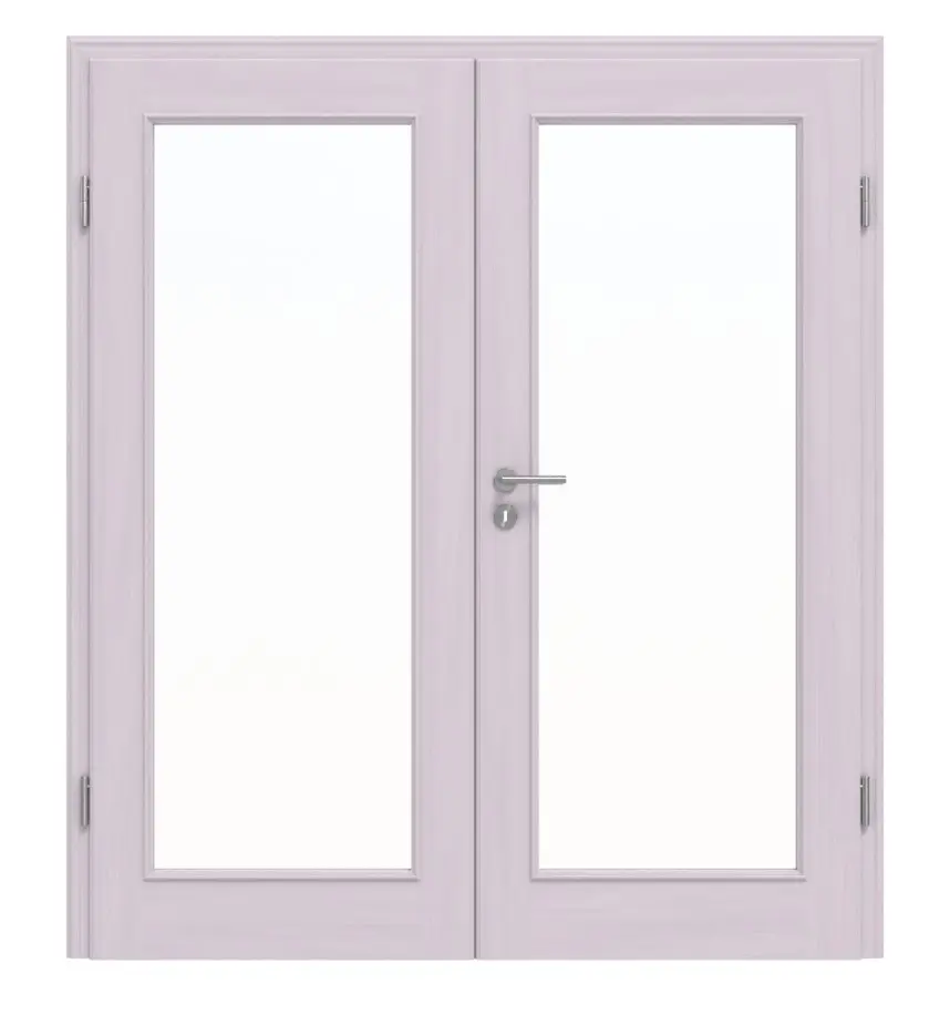 Widok frontowy TE-14 świerk bezsęczny lakierowane na biało (pigmentowane) drewno lite drzwi dwuskrzydłowe - Twojedrzwi24