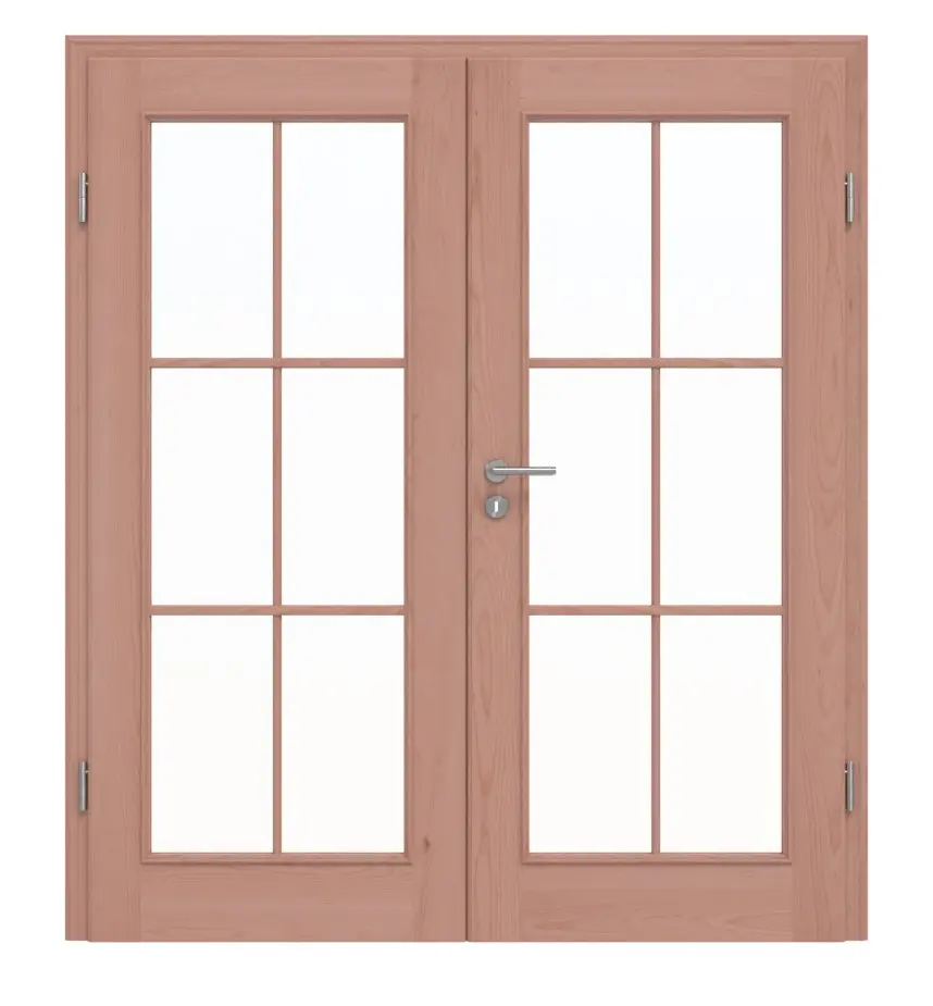 Drzwi dwuskrzydłowe TE-15 buk drewno lite z ościeżnicą