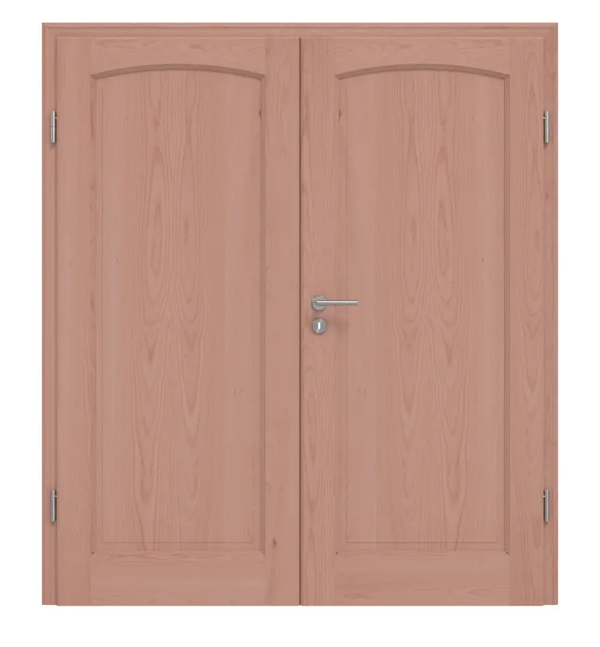 Drzwi dwuskrzydłowe TE-18 buk drewno lite z ościeżnicą