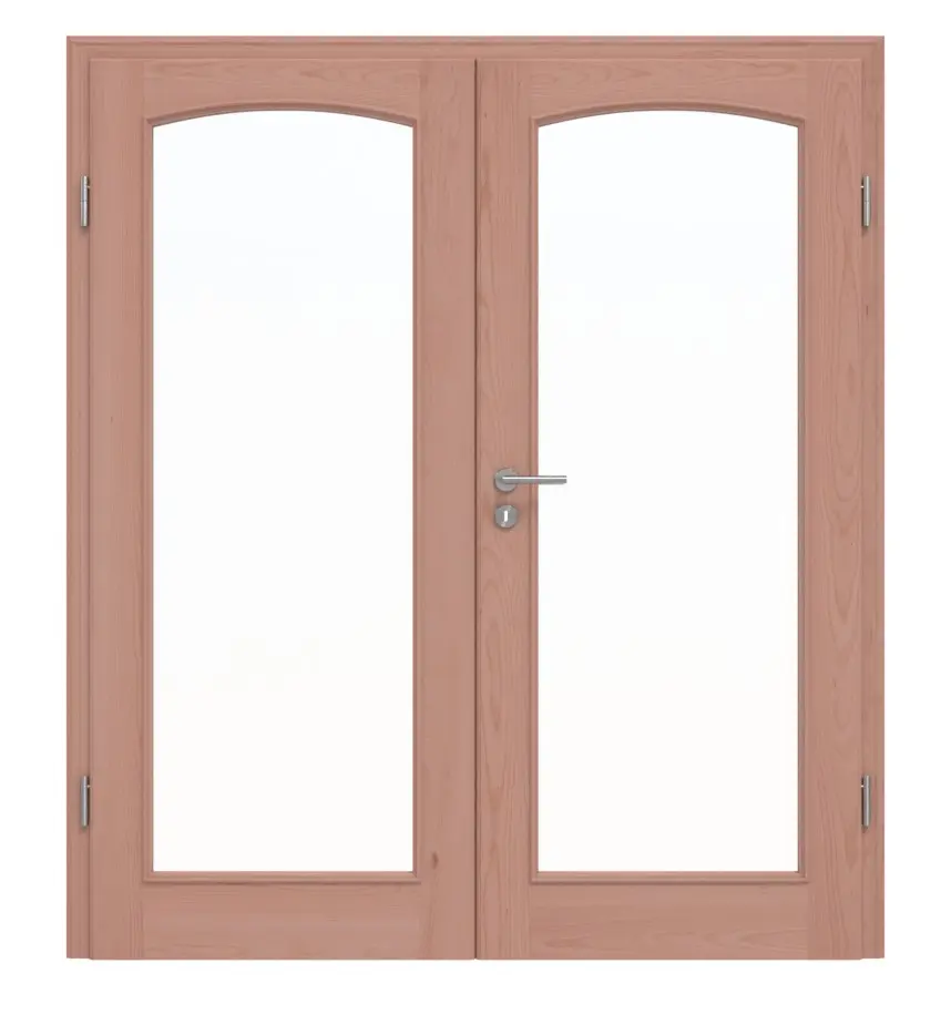 Drzwi dwuskrzydłowe TE-19 buk drewno lite z ościeżnicą
