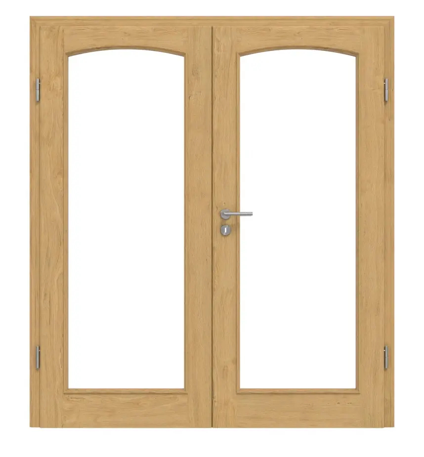 Drzwi dwuskrzydłowe TE-19 dąb bezsęczny drewno lite z ościeżnicą