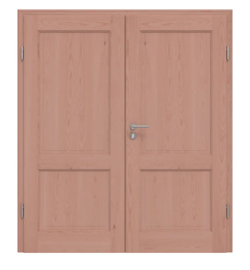 Drzwi dwuskrzydłowe TE-2 buk drewno lite z ościeżnicą