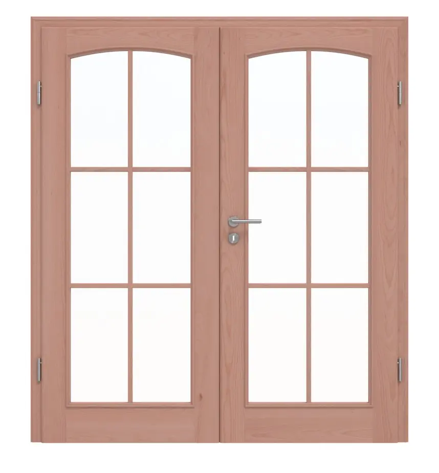 Drzwi dwuskrzydłowe TE-20 buk drewno lite z ościeżnicą