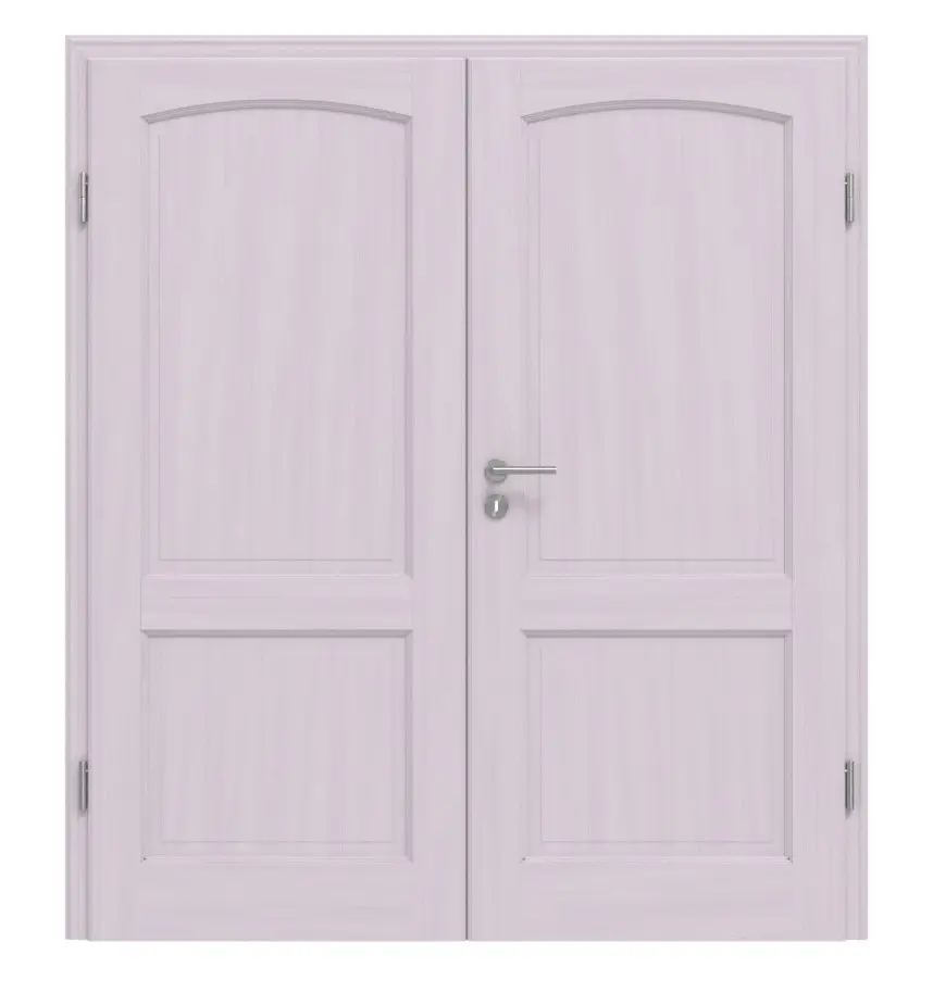 Widok frontowy TE-27 Świerk bezsęczny białe, pigmentowane lakierowane drewno lite drzwi dwuskrzydłowe - Twojedrzwi24