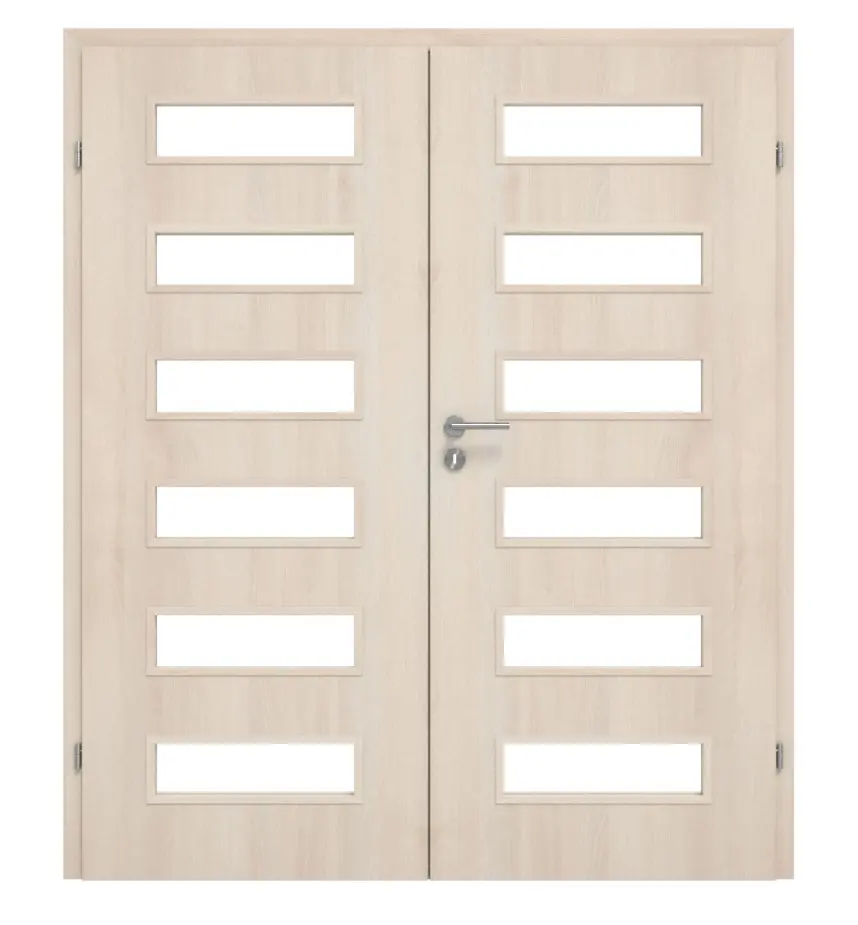CLASSEN drzwi dwuskrzydłowe Tetyda M1 akacja jasna CPL z przeszkleniem i ościeżnicą