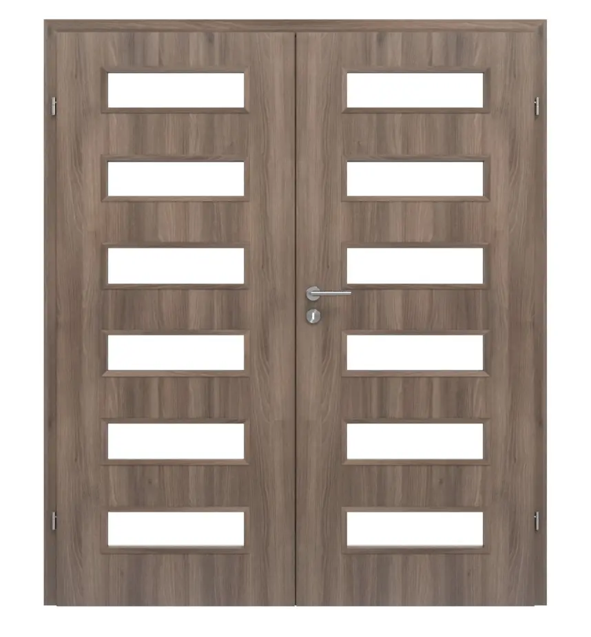 CLASSEN 2-skrzydłowe Tetyda M1 jesion grafitowy Iridium z przeszkleniem w zestawie z ościeżnicą