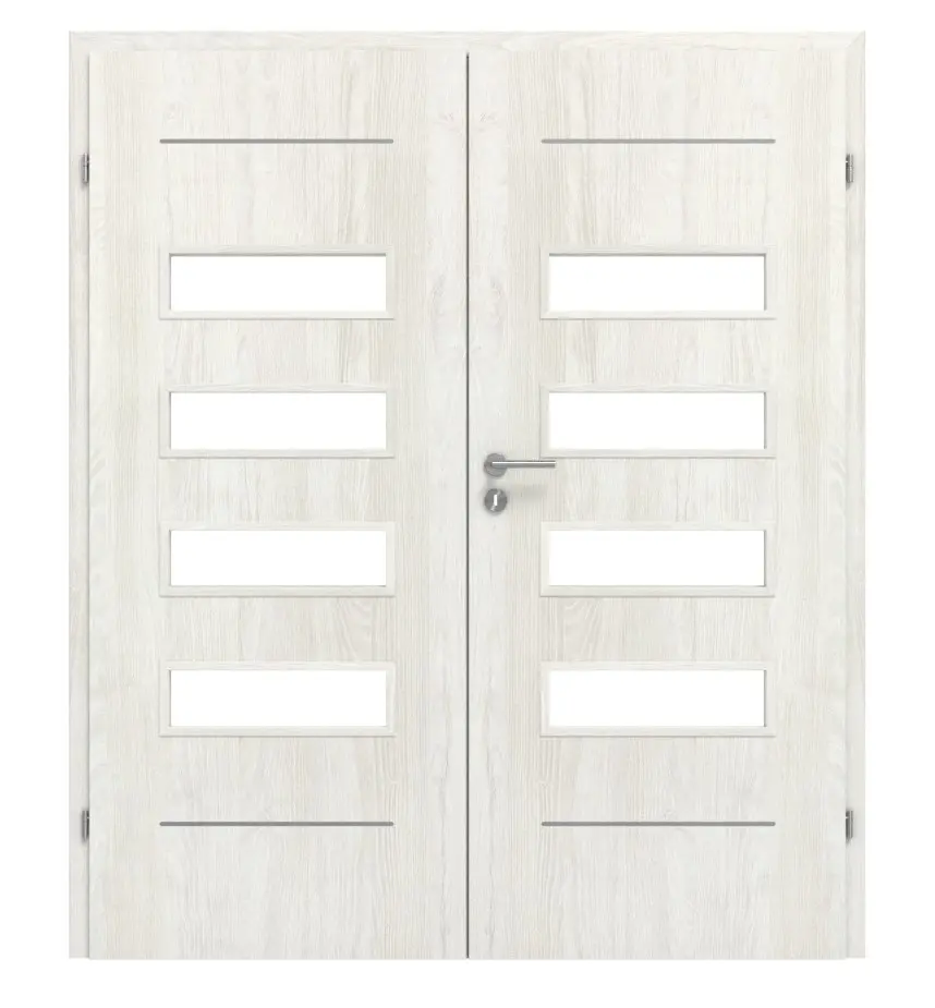 CLASSEN drzwi dwuskrzydłowe Tetyda M2 jesion norweski CPL z przeszkleniem z ościeżnicą