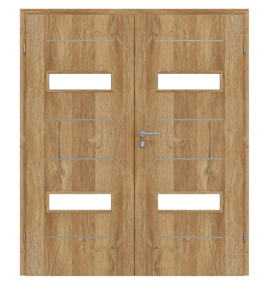 CLASSEN drzwi dwuskrzydłowe Tetyda M4 Grandson dąb Iridium z przeszkleniem z ościeżnicą