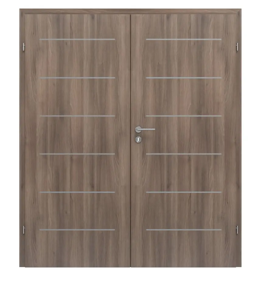 CLASSEN drzwi dwuskrzydłowe Tetyda M5 jesion grafitowy Iridium z ościeżnicą