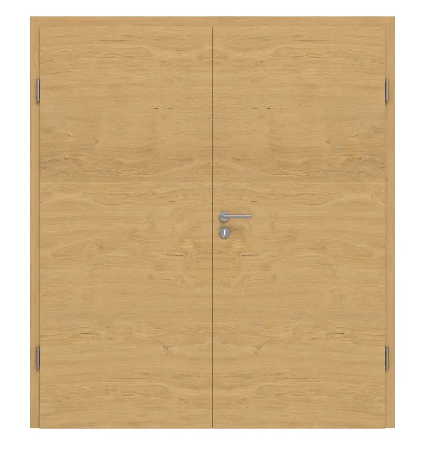 Drzwi 2-skrzydłowe TG-1, dąb bezsęczny, drewno lite, wzdłuż, z ościeżnicą