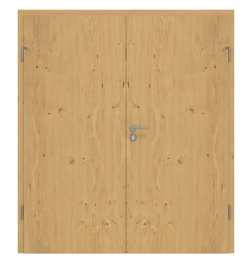 Drzwi dwuskrzydłowe TG-1 dąb sękaty drewno lite z ościeżnicą