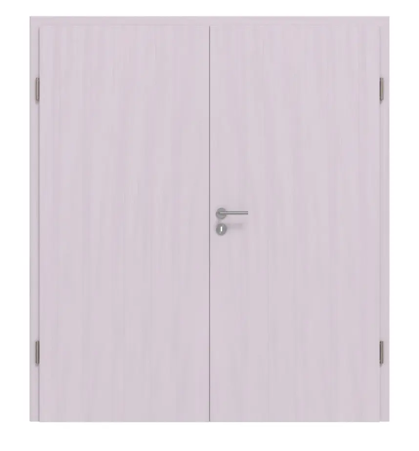 Drzwi 2-skrzydłowe TG-1, świerk skandynawski bezsęczny, białe, pigmentowane, drewno lite z ościeżnicą