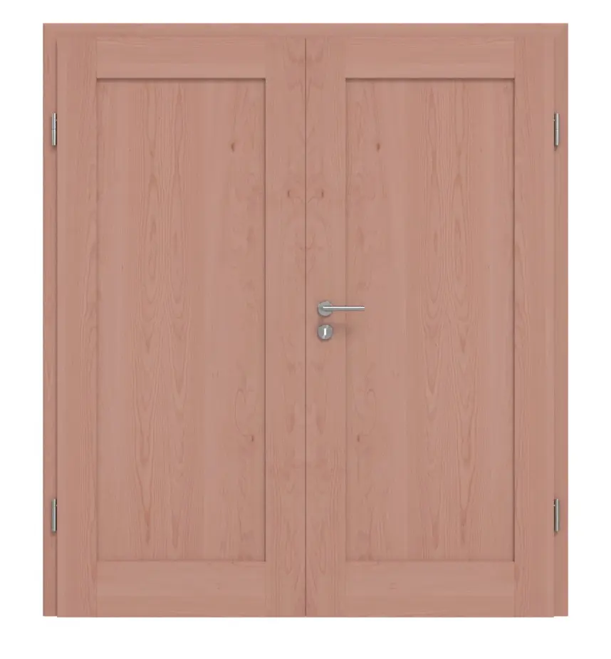 Drzwi dwuskrzydłowe TM-1 buk drewno lite z ościeżnicą