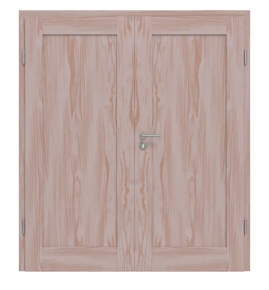 Drzwi 2-skrzydłowe TM-1 Świerk skandynawski bezsęczny drewno lite z ościeżnicą