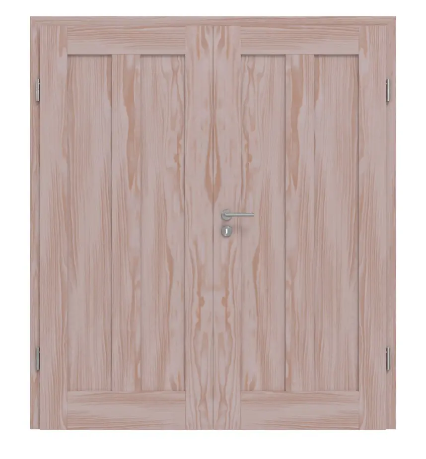 Drzwi 2-skrzydłowe TM-10 Świerk skandynawski bezsęczny drewno lite z ościeżnicą