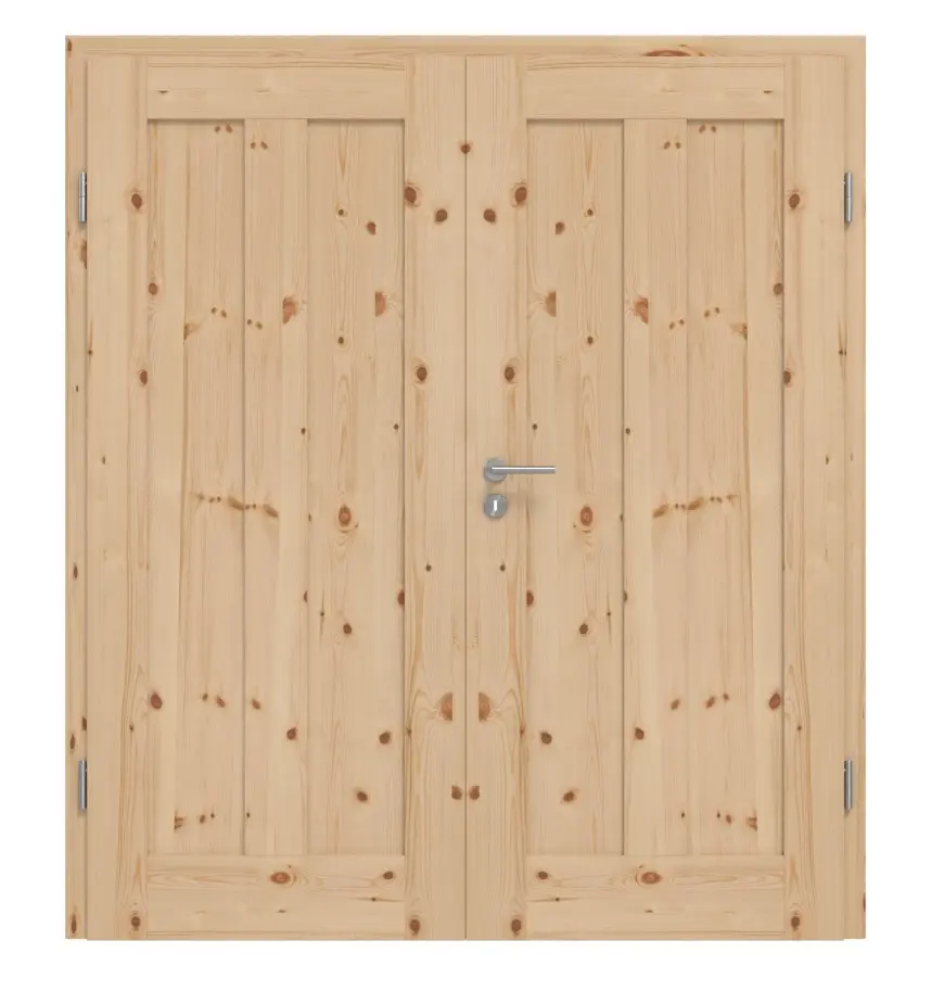 Drzwi dwuskrzydłowe TM-10 sosna nordycka sękata drewno lite z ościeżnicą