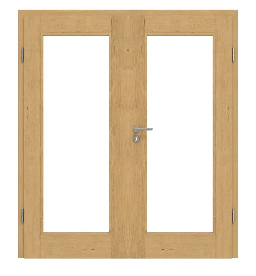 Drzwi dwuskrzydłowe TM-12 dąb bezsęczny drewno lite z ościeżnicą