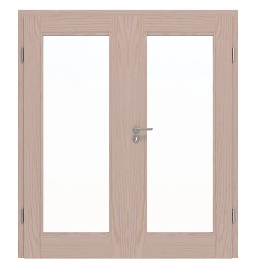 Drzwi dwuskrzydłowe TM-12 nordycka sosna bezsęczna drewno lite z ościeżnicą