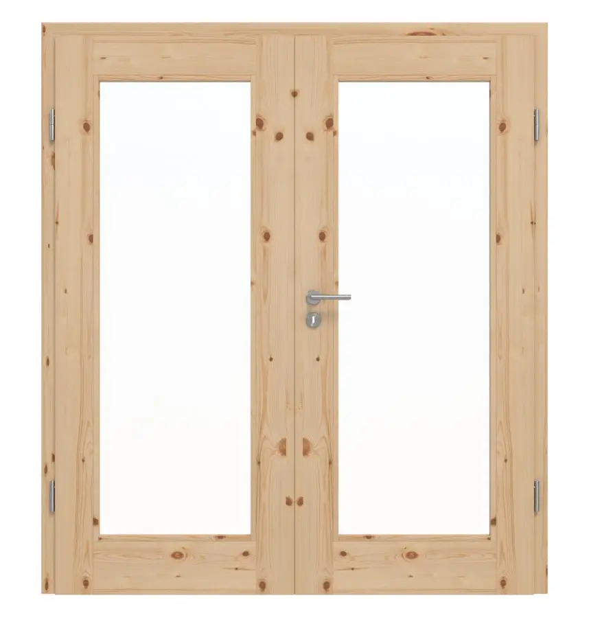 Drzwi dwuskrzydłowe TM-12 sosna nordycka sękata drewno lite z ościeżnicą